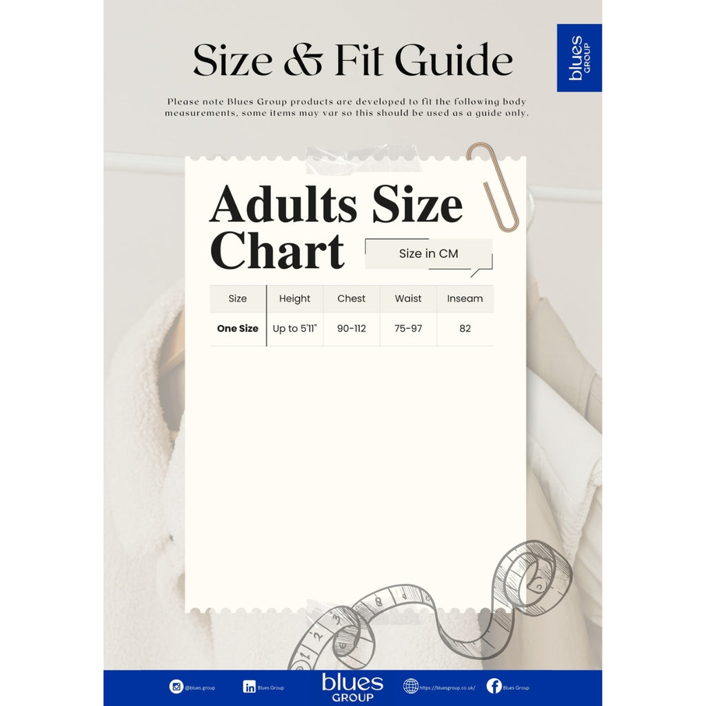 A size and fit guide for the Professional Darts Corporation’s Bullseye Bully Dartboard Tabbard with Velcro Balls displays sizes in centimeters. The background has hangers and a tape measure—ideal for Official Bullseye Merchandise fans.