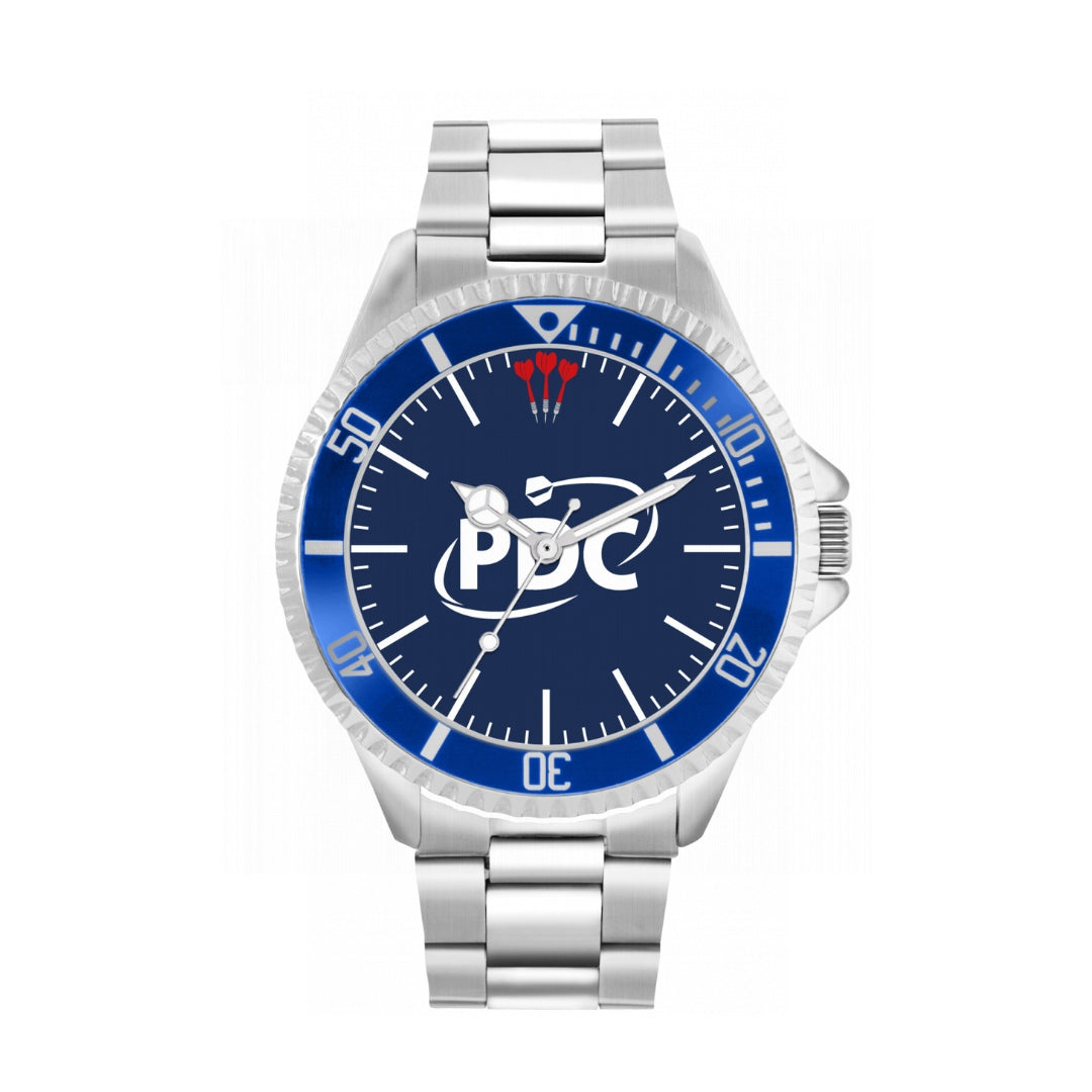 New PDC Darts Watch Mens Silver 42mm – Professional Darts Corporation